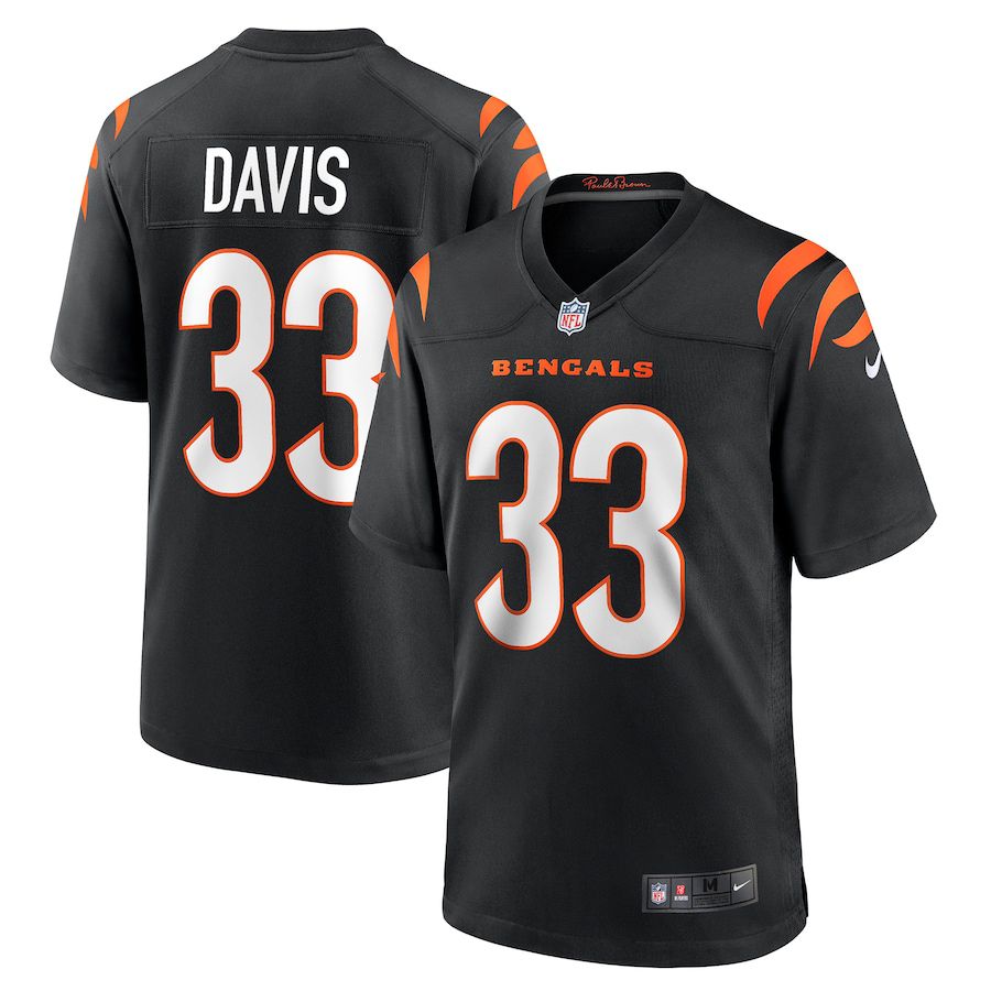 Men Cincinnati Bengals #33 Sean Davis Nike Black Game NFL Jersey